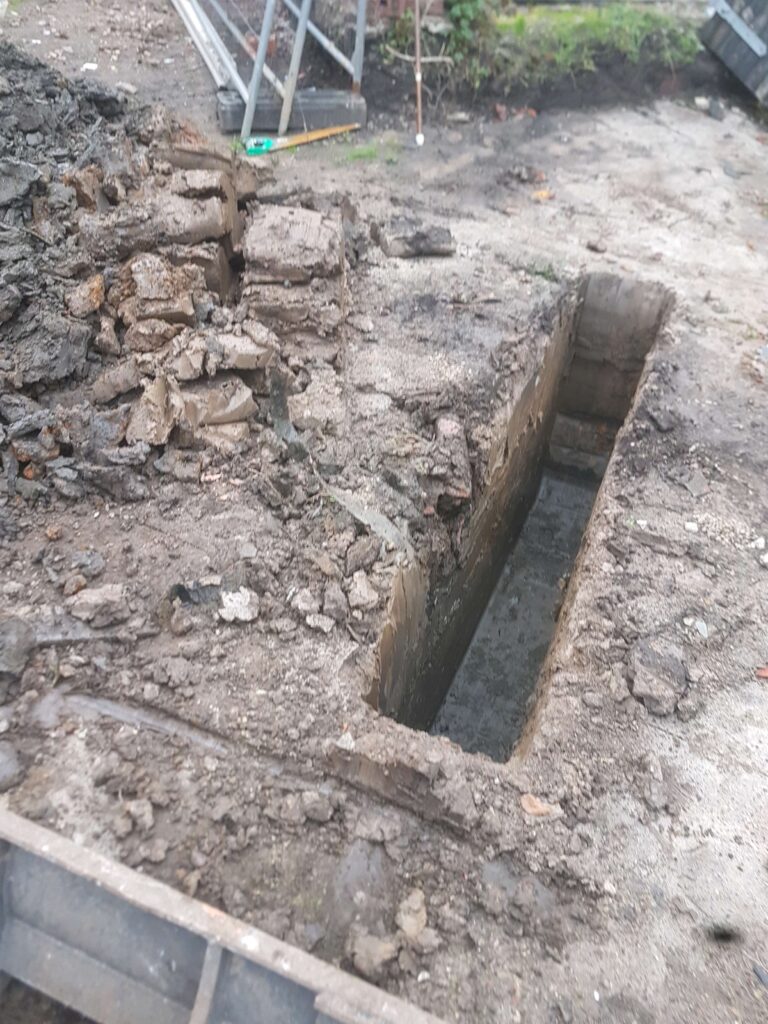 excavated trial pit